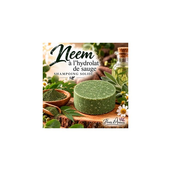 Shampoing Solide: Neem-Hydrolat de sauge