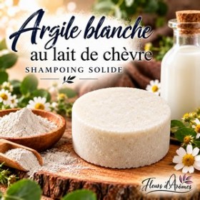 Shampoing solide:Argile blanche-Lait de chèvre