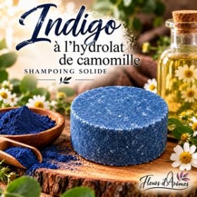 Shampoing solide: Indigo-Hydrolat de camomille
