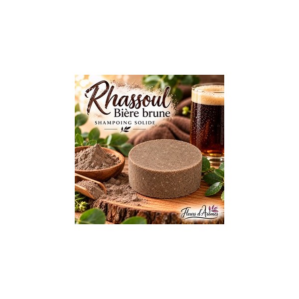 Shampoing solide:Rhassoul-Bière brune