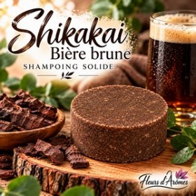 Shampoing solide:Shikakaï-Bière brune