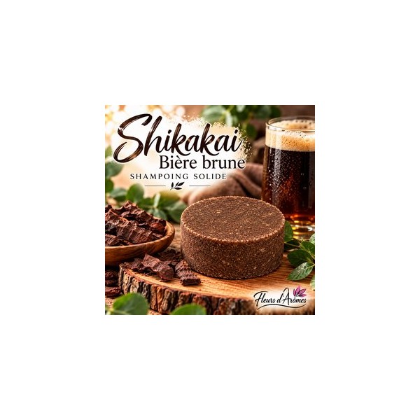Shampoing solide:Shikakaï-Bière brune