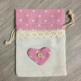 Sac Lin Coeur rose